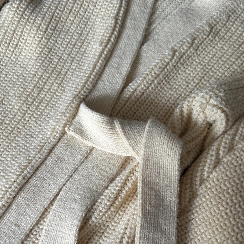 Zara long wrap chunky knit oversized cardigan - Picture 4 of 11